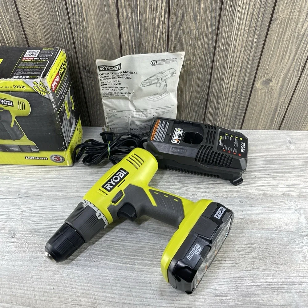 Ryobi ONE+ 18V Lithium-Ion Starter Drill Kit. New Open Box